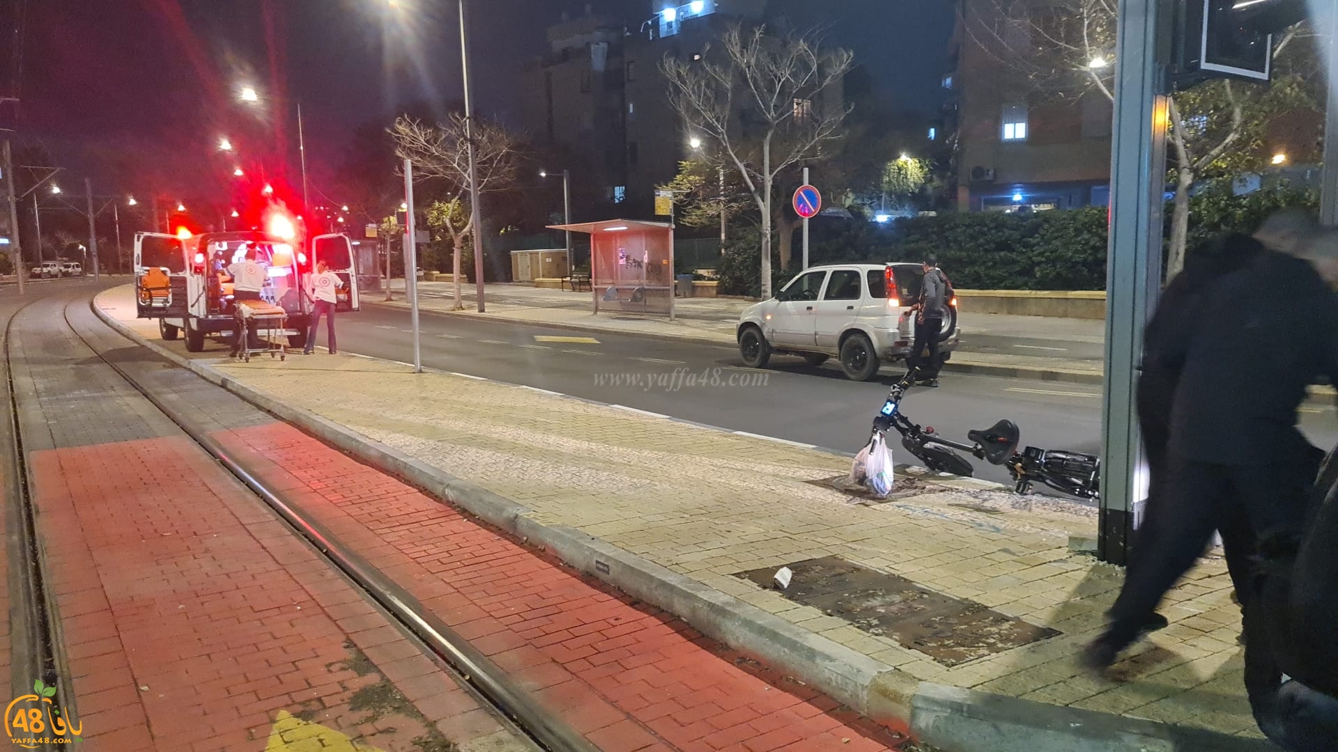 يافا: اصابة طفيفة لسائق دراجة هوائية بحادث طرق